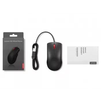 Lenovo 120 GY51L52636 langallinen optinen hiiri, USB-A, 3 painiketta, 1,5 m johto, musta