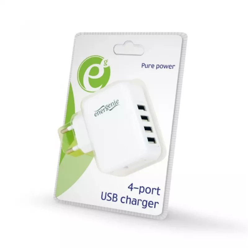 USB-laturi universaali valkoinen/4-porttinen EG-U4AC-02 GEMBIRD
