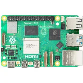 Yhden piirilevyn tietokone Raspberry Pi 5 kehitysalusta — 2400 MHz Arm Cortex-A76, jopa 16 GB LPDDR4x, MicroSD, USB 3.2, Wi‑Fi 5