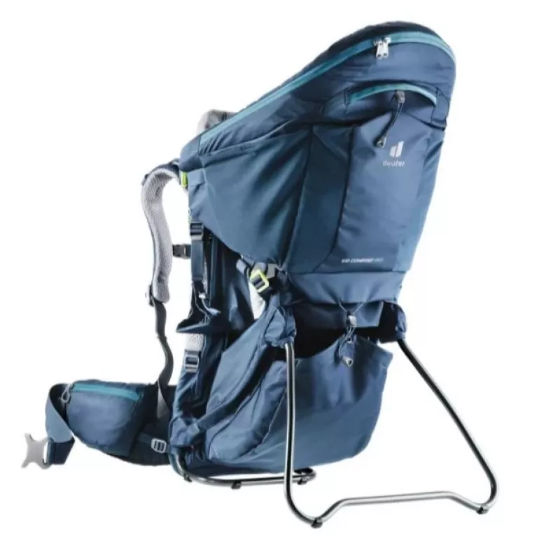 Vauvan kantoreppu Deuter Kid Comfort Pro, sininen, polyamidi, max. 22 kg, aurinkosuoja, sivutasku