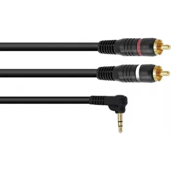 Adapterikaapeli Omnitronic 3,5 mm liitin 2x RCA 90° 1,5 m (malli 30225010)