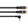 Adapterikaapeli Omnitronic 3,5 mm liitin 2x RCA 90° 1,5 m (malli 30225010)