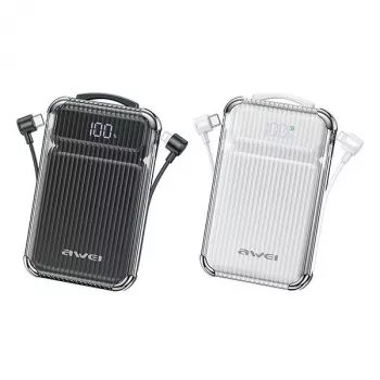 Varavirtalähde 10000mAh 38,5 W P89K integroitu kaapeli