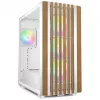 Sharkoon REBEL C70G RGB Full Tower valkoinen, puu