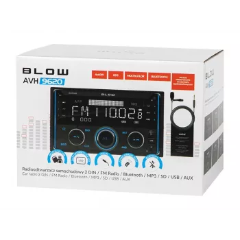 2DIN-autoradio BLOW AVH-9620 Double-DIN-asennuslaite Bluetooth 5.0:lla, USB Type-A, 2,8 tuuman näyttö, 4×60 W RMS