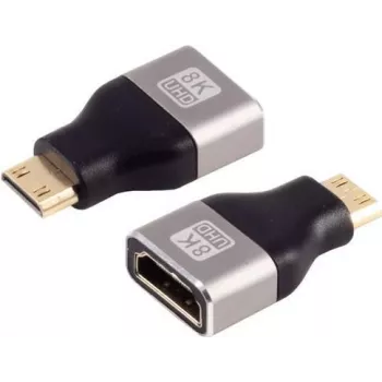S/CONN HDMI-C (Mini HDMI) -adapteri, HDMI-A-naaras, 8K, metalli