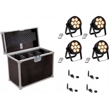 LED-spot EUROLITE 4C-7 Silent ohut 4x USB QuickDMX – kompakti 4-päinen DMX-valonheitin