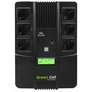 Green Cell AiO 800VA LCD UPS keskeytymätön virransyöttö Line-Interactive 0,8 kVA 480 W 6 pistorasiaa