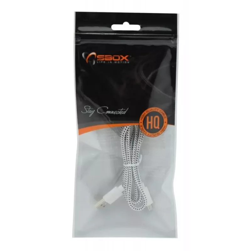 Sbox USB-1031W USB->Micro USB 1M valkoinen