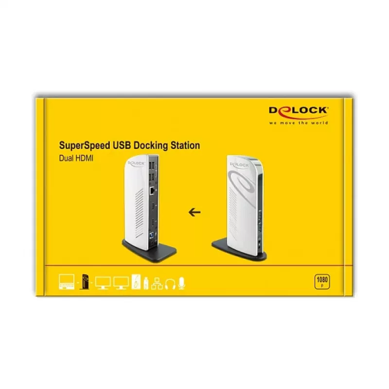 USB-telakka DeLOCK 87771 Dual HDMI Full-HD USB 3.2 LAN ääni