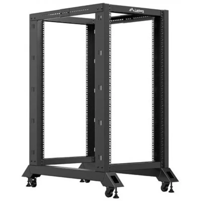 Lanberg Open Rack 22U musta (22HE, 19 tuuman rack), palvelinrack, musta