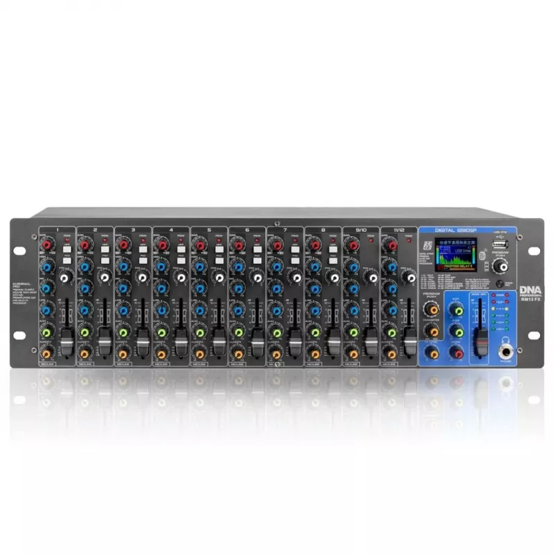 RM12 FX - analoginen mikseri Bluetooth DSP EQ MP3 Phantom, 12 kanavaa