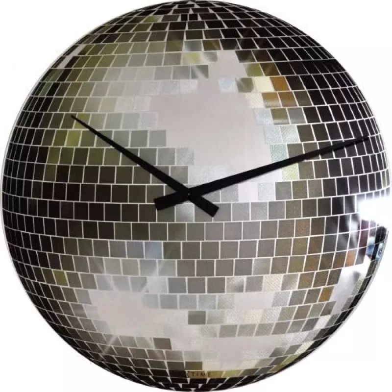 NeXtime kello 8801 Small Disco, Ø30 cm, seinäkello, hopea