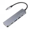 USB-C-keskitin FIXED FIXHU-MN-GR 5-porttinen mini kannettaville ja tableteille