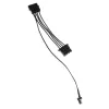 Kolink 3-Pin-tuuletinvirtasovitin 2×4-Pin-Molex, 245 mm, musta
