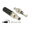 DeLOCK 89915 DC-pistoke 5,5 x 2,1 mm, 12 mm, juotettava, 2 A