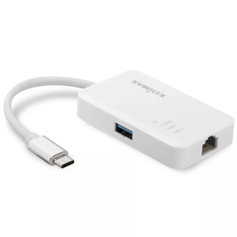 Edimax EU-4308 USB-C-keskitin, 3x USB 3.0 + Gigabit Ethernet
