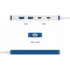 USB-C-keskitin HYPER HyperDrive Flex HD5200BUGL — 4 liitäntää, sininen