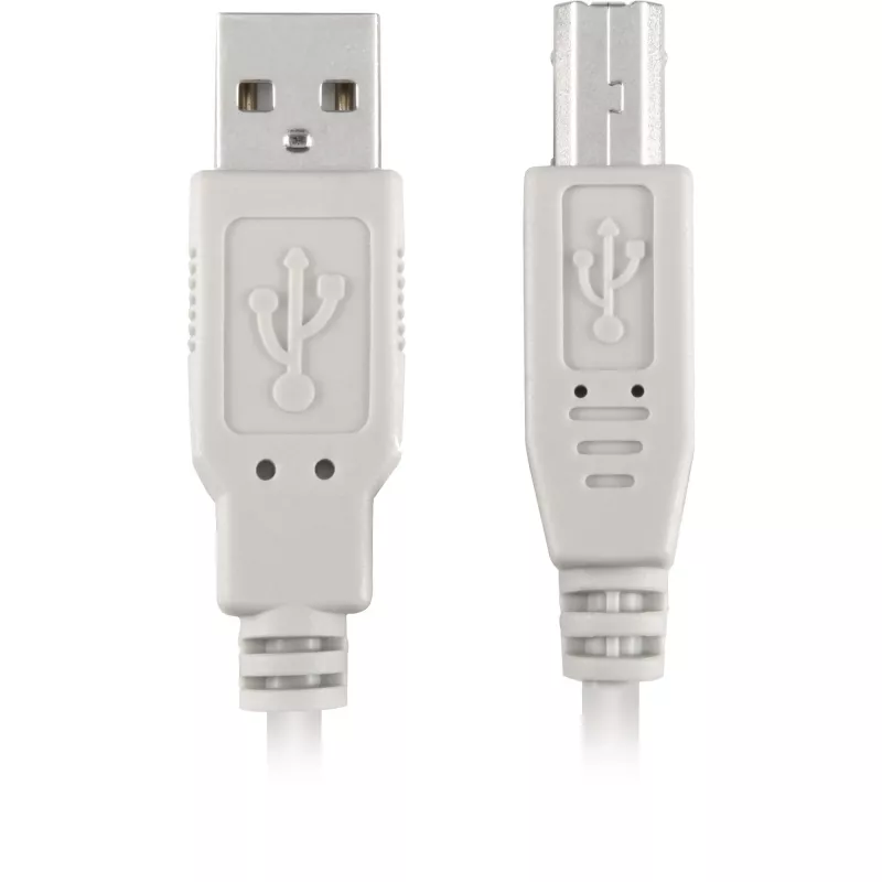 USB 2.0 -kaapeli, USB-A uros > USB-B uros (harmaa, 0,5 metriä)