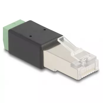 DeLOCK RJ45-pistoke–liitinrimasovitin 2-napainen 66604 musta vihreä