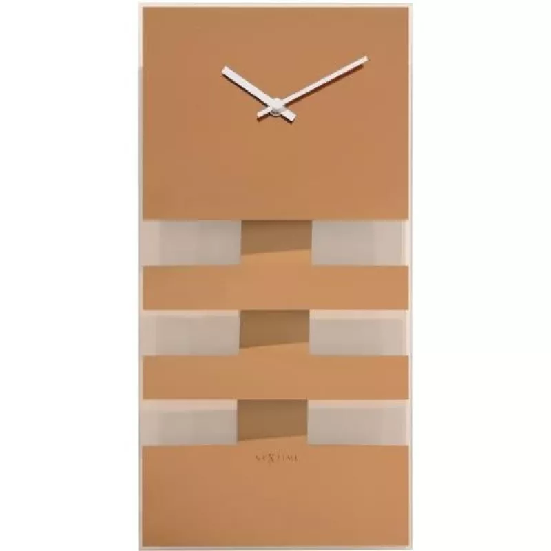 NeXtime seinäkello 2855co Bold Stripes, 38x19 cm, seinäkello, kupari