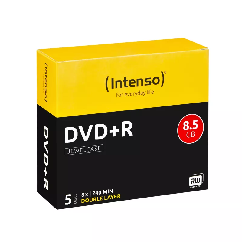 Intenso - 5 x DVD+R DL - 8,5GB 8x - Jewel Case (rasia) (4311245)