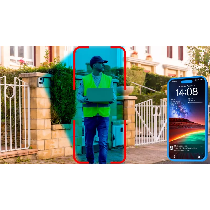 Ovipuhelin videolla Tellur TLL331511 1080P avaustoiminnolla ja sisäyksikön kellolla