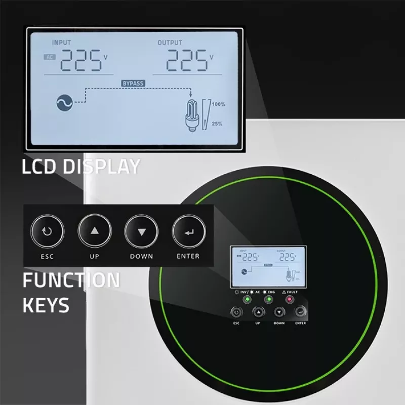 Hybridi-aurinkoinvertteri Off-Grid 3500W, Wi-Fi