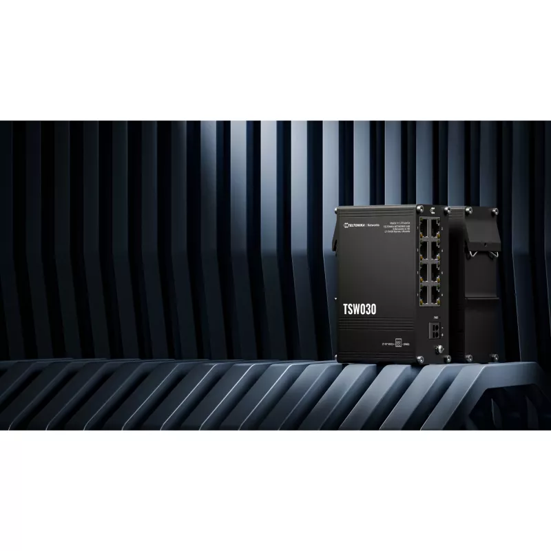 Teltonika TSW, hallitsematon 8-porttinen teollisuus-Ethernet-kytkin