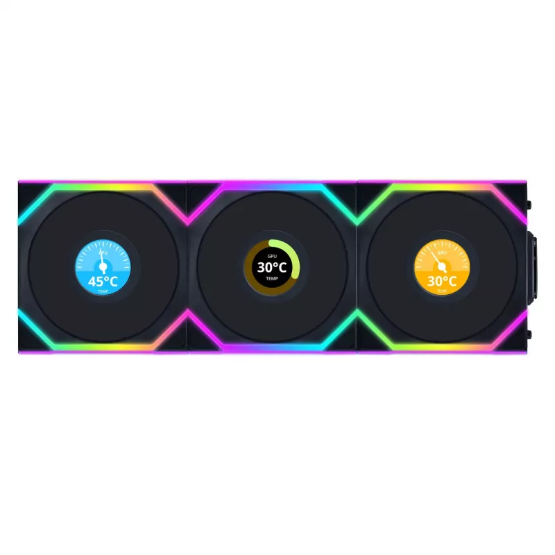 Lian Li UNI FAN SL Wireless LCD 120 musta 3 kpl