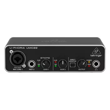 Behringer UMC22 täydentävä musiikkivaruste Concert/Studio etuvahvistin
