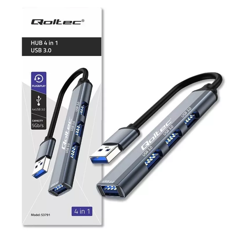 HUB-sovitin USB 3.0 4in1, 4x USB 3.0