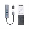 GRAUGEAR USB-keskitin G-HUB31L-A — USB 3.2 Gen 1 Type-A-isäntä, 3x USB 3.2 Gen 1 Type-A-portti + RJ-45, 5000 Mbit/s