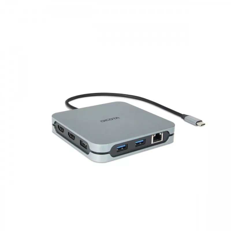 DICOTA D32057 USB Type-C -keskitin 10000 Mbit/s hopea