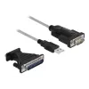 DeLOCK sovitin USB 2.0 Type-A - sarjaportti RS-232 D-Sub 9 + D-Sub 25