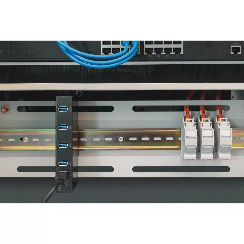 DIGITUS USB-keskitin 4-porttinen 3.0->4xA3.0 industrial line musta