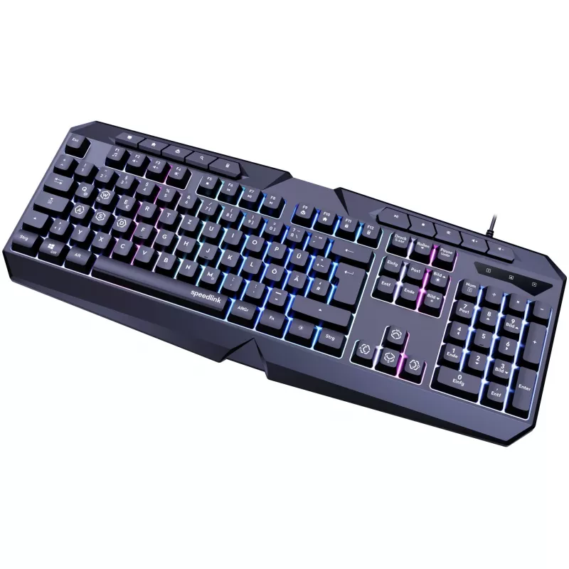 Näppäimistö SPEEDLINK LUDICIUM Gaming USB QWERTZ German musta