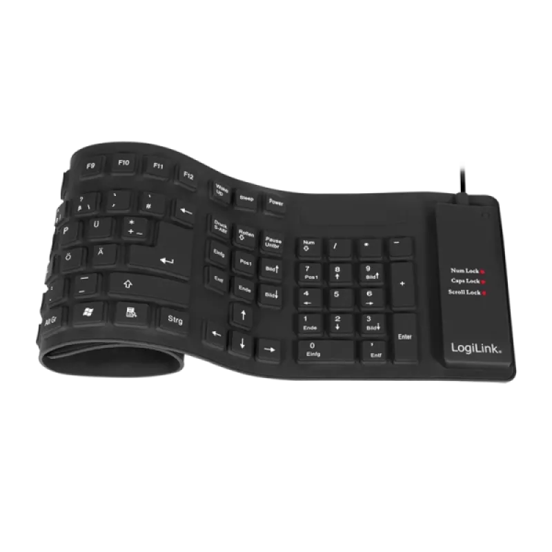 Näppäimistö LogiLink ID0019A universaali USB QWERTZ saksa musta