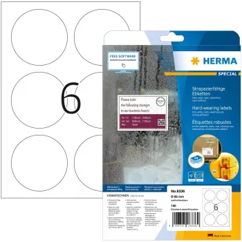 Itseliimautuvat tulostintarrat HERMA Signs A4 Ø 85 mm