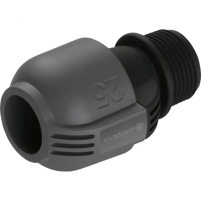 Sprinklersystem-liitin 25 mm > 1, musta liitin/harmaa