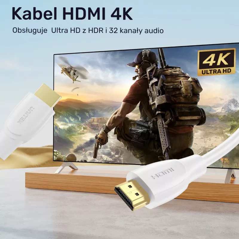 HDMI-kaapeli Unitek C11090AWH03-1M – 1 m, tukee 4K 60Hz