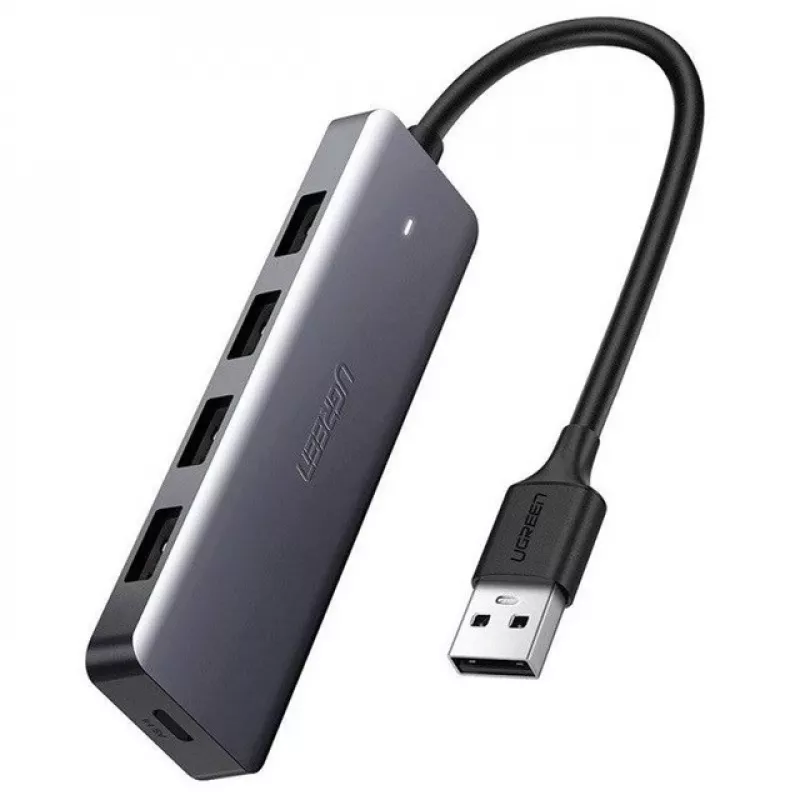 Ugreen keskitin 4-in-1 USB-C-adapteri 4× USB 3.0 + USB-C harmaa
