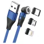 USB-kaapeli RealPower MagneticCharge3 1 m USB A sininen pikalataus tiedonsiirto