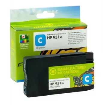 Yhteensopiva Static-Control Hewlett-Packard 951XL (CN046AE) uusi siru, syaani, 1500 sivua