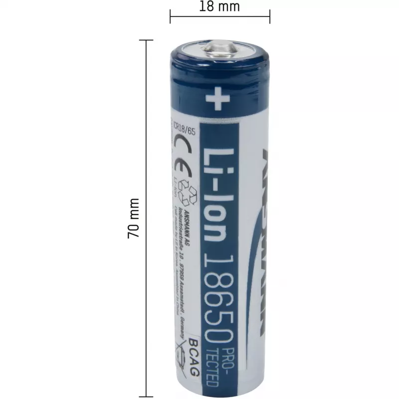 ANSMANN - akku 18650 - Li-Ion - 2600 mAh - 9,36 Wh - hopea (1307-0000)