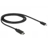 DeLOCK - USB-kaapeli - 5-napainen Micro-USB Type-B (uros) - 24-napainen USB Type-C (uros) - 1,0 m (USB 3.1) - musta (83602)
