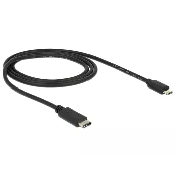 DeLOCK - USB-kaapeli - 5-napainen Micro-USB Type-B (uros) - 24-napainen USB Type-C (uros) - 1,0 m (USB 3.1) - musta (83602)