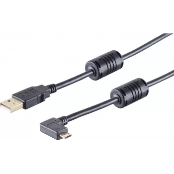 USB-kaapeli S/CONN 13-10001 USB 2.0 1 m musta