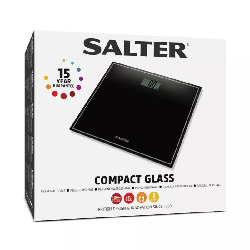 Salter 9207 BCFEU12 kompakti elektroninen henkilövaaka - musta
