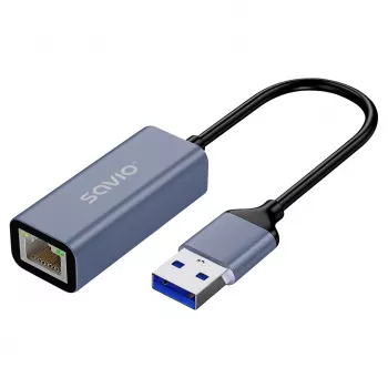 Verkkoliitäntäsovitin SAVIO AK-83 USB Type-A - RJ-45 uros, 5 Gbit/s, musta